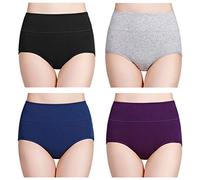 wirarpa Ladies Knickers Cotton Full Briefs High Waisted Underwear Panties for Women Multipack Size 4XL