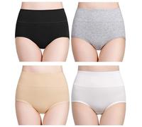 wirarpa Ladies Knickers Cotton Full Briefs High Waisted Underwear Panties for Women Multipack Size S