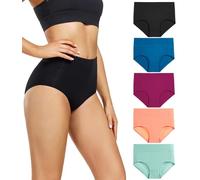 wirarpa Ladies Knickers High Waisted Underwear Cotton Panties 5 Pack S
