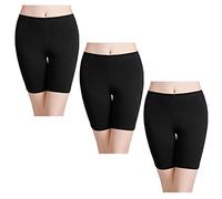 wirarpa Ladies Safety Boxer Shorts Cotton Anti Chafing Underwear 3 Pack Women's Boy Shorts Leggings for Under Dresses Black Size S