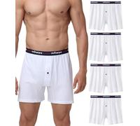 wirarpa Men's Boxers Loose Fit Underwear Boxer Shorts 4 Pack White Size XL