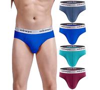 wirarpa Mens Briefs Underpants Cotton Soft Wide Waistband Underwear Basic No Fly Multicoloured 4 Pack Size M