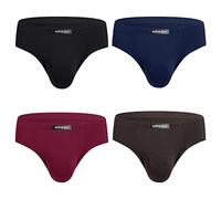 wirarpa Men's Modal Briefs Underwear Super Soft Microfibre Underpants No Front Slips Covered Waistband 4 Pack Medium
