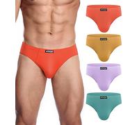 wirarpa Men's Modal Briefs Underwear Super Soft Microfibre Underpants No Front Slips Covered Waistband 4 Pack X-Large