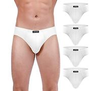 wirarpa Men's Underwear Briefs Cotton 4 Pack Gents Classic Slips Soft Waistband Underpants White XL