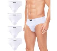 wirarpa Men's Underwear Briefs Cotton Stretch Underpants Covered Waistband Pants No Fly 4 Pack White Small