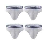 wirarpa Men's Underwear Briefs Modal Underpants Soft Wide Waistband Underwear Basic No Fly 4 Pack Grey Large