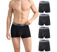 wirarpa Men's Underwear Trunks Micro Modal Boxer Shorts Soft Comfortable Underpants for Men 4 Pack Black Size S