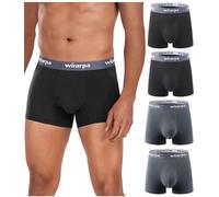 wirarpa Men's Underwear Trunks Micro Modal Boxer Shorts Soft Comfortable Underpants for Men 4 Pack Black Grey Size L