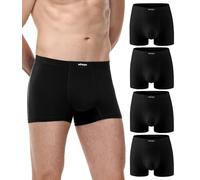 wirarpa Mens Underwear Trunks Soft Cotton Boxer Shorts Comfortable Boxer Briefs No Fly Underpants for Men 4 Pack Black Size M