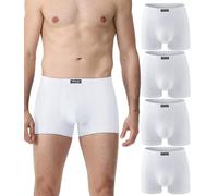 wirarpa Mens Underwear Trunks Soft Cotton Boxer Shorts Comfortable Boxer Briefs No Fly Underpants for Men 4 Pack White Size XXL