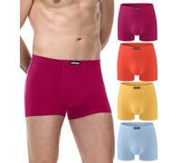 wirarpa Mens Underwear Trunks Soft Cotton Boxer Shorts Comfortable Boxer Briefs No Fly Underpants for Men 4 Pack Cerise Orange Yellow Light Blue Size XXL