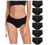 wirarpa Underwear Women Cotton Ladies Knickers Comfortable Pants for Women Full Coverage Briefs 6 Pack Black Size X-Small
