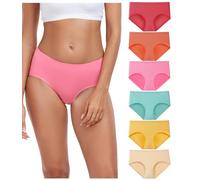 wirarpa Underwear Women Cotton Ladies Knickers Comfortable Pants for Women Full Coverage Briefs 6 Pack Multicolour Size Medium