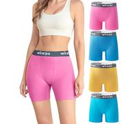 wirarpa Women's Boxer Briefs 5.5" Inseam Slip Shorts Anti Chafing Boyshort Panties for Under Dresses Leggings Multicoloured 4 Pack Size XL