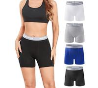wirarpa Women's Boxer Briefs 5.5" Inseam Slip Shorts Anti Chafing Boyshort Panties for Under Dresses Leggings Multicoloured 4 Pack Size M