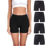 wirarpa Women's Boxer Briefs Modal Boyshort Panties Ultra Soft Ladies Boxers Underwear Under Dress Skirt 4 Pack Black Size S