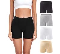 wirarpa Women's Boxer Briefs Modal Boyshort Panties Ultra Soft Ladies Boxers Underwear Under Dress Skirt 4 Pack Multicolor Size S