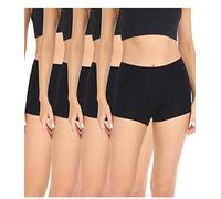 wirarpa Women's Boxers Underwear Cotton Ladies Safety Boy Shorts Under Skirt with Cotton Crotch 4 Pack Black Size S