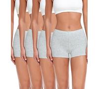 wirarpa Women's Boyshort Panties Ladies Safety Boxer Briefs Anti Chafing Cotton Underwear with Cotton Crotch 4 Pack Grey Size 2XL