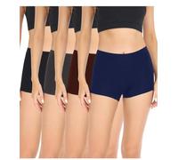 wirarpa Women's Boyshort Panties Ladies Safety Boxer Briefs Anti Chafing Cotton Underwear with Cotton Crotch 4 Pack Black Dark Grey Chocolate Dark Blue Size 3XL