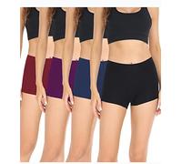wirarpa Women's Boyshort Panties Ladies Safety Boxer Briefs Anti Chafing Cotton Underwear with Cotton Crotch 4 Pack Black Blue Purple Red Size M