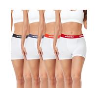 wirarpa Women's Cotton Boxer Briefs 3" Inseam Ladies Safety Boxer Shorts Anti Chafing Boyshorts Panties White 4 Pack Size XL