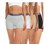 wirarpa Women's Cotton Boxer Briefs 3" Inseam Ladies Safety Boxer Shorts Anti Chafing Boyshorts Panties Multicolor 4 Pack Size L