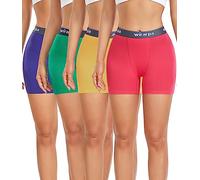 wirarpa Women's Cotton Boxer Briefs 3" Inseam Ladies Safety Boxer Shorts Anti Chafing Boyshorts Panties Multicolor 4 Pack Size S