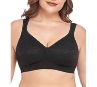 wirarpa Women's Full Coverage Minimizer Bra Non Padded Wirefree Everyday Bra 1 Pack Black 42D