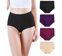 wirarpa Women's High Waist Bamboo Modal Knickers Ladies Ultra Soft Pants Underwear Full Briefs 4 Pack Size 2XL