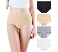 wirarpa Women's High Waist Bamboo Modal Knickers Ladies Ultra Soft Pants Underwear Full Briefs Multicolored 4 Pack Size 24-26