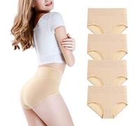 wirarpa Women's High Waist Knickers Modal Full Briefs 4 Pack Beige M