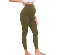 wirarpa Women's Maternity Leggings Over Bump 25" Workout Leggings Pregnancy Soft Belly Support Yoga Pants Olive Green Size X-Large