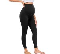 wirarpa Women's Maternity Leggings Over Bump 25" Workout Leggings Pregnancy Soft Belly Support Yoga Pants Black Size Medium