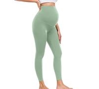 wirarpa Women's Maternity Leggings Over Bump 25" Workout Leggings Pregnancy Soft Belly Support Yoga Pants Sage Green Size Medium