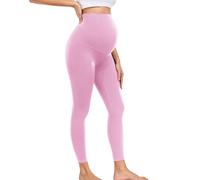 wirarpa Women's Maternity Leggings Over Bump 25" Workout Leggings Pregnancy Soft Belly Support Yoga Pants Pink Size Small