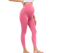 wirarpa Women's Maternity Leggings Over Bump 25" Workout Leggings Pregnancy Soft Belly Support Yoga Pants Sorbet Pink Size Small