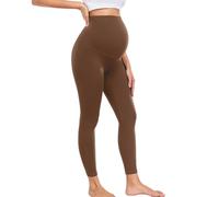 wirarpa Women's Maternity Leggings Over Bump 25" Workout Leggings Pregnancy Soft Belly Support Yoga Pants Brown Size X-Small