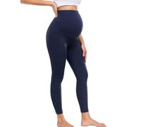 wirarpa Women's Maternity Leggings Over Bump 25" Workout Leggings Pregnancy Soft Belly Support Yoga Pants Navy Size Large