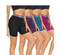 wirarpa Women's Modal Boxer Briefs Anti Chafing Shorts Ultra Soft Boyshorts for Under Dress 4 Pack Black Navy Purple Fuchsia Size M