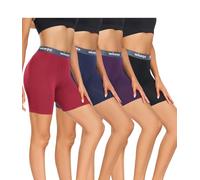 wirarpa Women's Modal Boxer Briefs Anti Chafing Shorts Ultra Soft Boyshorts for Under Dress 4 Pack Multicolor Size S