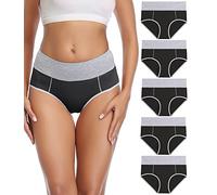 wirarpa Women's Underwear, Waist, high Rise Briefs, Vc-black-2119b-5p, XL