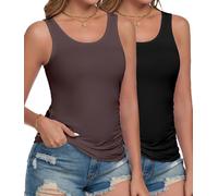wirarpa Women's Vest Tops Modal Tank Tops 2 Pack | Ladies Vests Underwear, Soft Camisole Tops, Stretchy Undershirt