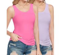 wirarpa Women's Vest Tops Modal Tank Tops 2 Pack Purple Red S