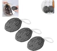 Wire Balls, Melon Shape Steel Wire Ball, Reusable Metal Scrubber, Non-Scratch Wire Dishcloth for Dishes, Pots, Pans, Grills Dish Wash Cleaning
