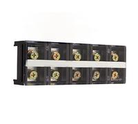 Wire Barrier Block Terminal Strip 150A 600V Heavy Duty Dual Row Screw Terminal Block with Transparent Cover for Bridge Lighting and Tunnel Distribution Systems (5 posición (2005))