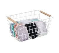 Wire basket metal storage bin stackable lightweight wire storage basket