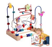 Wire Bead Maze Game - Jigsaw Puzzle Counting Tool | Early Learning Frame with Moving Curves Base and Bright Color Patterns Designed to Attract Attention