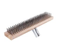 Wire Broom Brush | 30cm Steel Broom With Wooden Handle Socket, Outdoor Heavy Duty Stiff Garden Broom Yard Broom For Moss, Steel Wire Broom For Sidewalk Driveway Yard Patio Deck Cleaning, Garden Tool